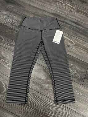 lululemon athletica Black & White Striped Capri Leggings
